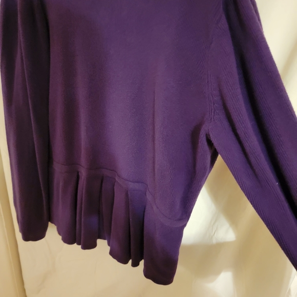 Chaps Classic Purple 100% Cotton Button Down Sweater Size XL - Picture 14 of 15